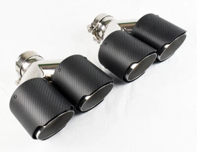 Dual 4.0" Quad Uniform Carbon Fiber Exhaust Tip Fits Dodge Challenger 2008-2023 - Bild 1 von 4