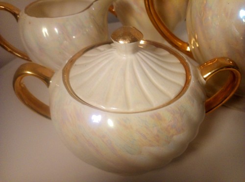 Vintage Sadler Teapot set- Cream Lustre Art Deco- 4 Items- Beautiful Rare GC - Picture 13 of 16