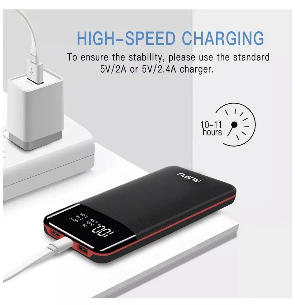 Power Bank 24000mAh Portable Charger High Capacity Dual USB External Battery