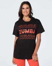 Zumba Infinity Unisex Tee ~ Bold Black ~ XS/S   M/L  ~ New! Free Ship!