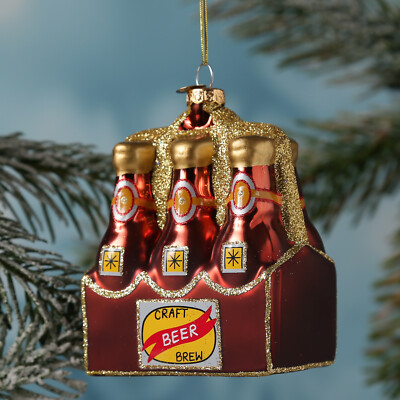 Weihnachtsbaumschmuck SIXPACK Craftbeer Glas Baumhänger lustig Bier Baumschmuck