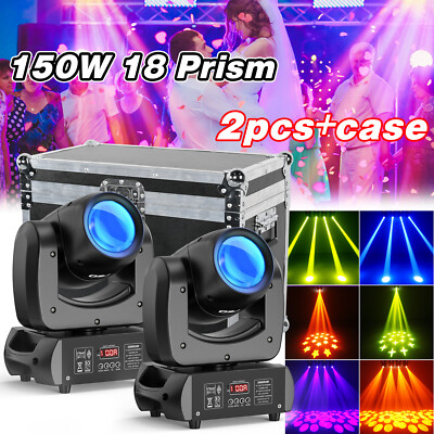 4X 150W 18Prism Moving Head Light RGBW Stage Beam Gobo DMX DJ Club Effect Lights