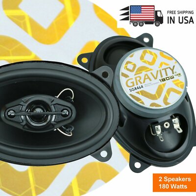 Gravity  4x6'' 4-Way CAR AUDIO Full Range  Speakers CEA Rated - 180W max 1 Pair