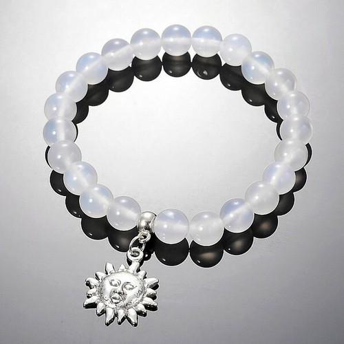 Gemstone Bracelets Set Natural Stone Celestial Beaded Stackable Stocking Stuffer - Picture 2 of 4