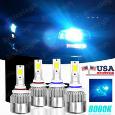 Ice Blue 9006 9005 Led Headlights Hi Low Beam For Gmc Sierra 01-2006 Envoy 98-10