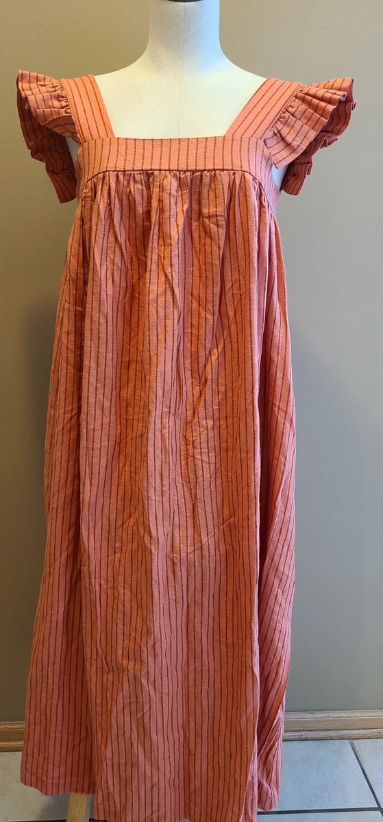 Striped linen top maxi dress