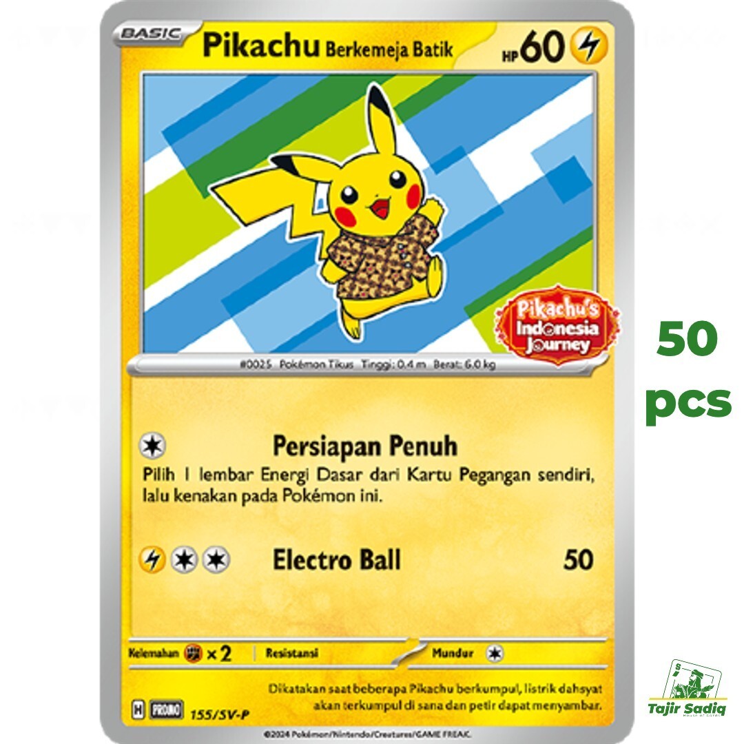 Lot 50 Pikachu Berkemeja Batik V3 Promo 155/SV-P Blue Staryu Lot 50 Pikachu Berkemeja Batik V3 Promo 155/SV-P Blue Staryu