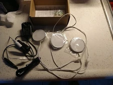 led puck lights wired 3 pack tested, works