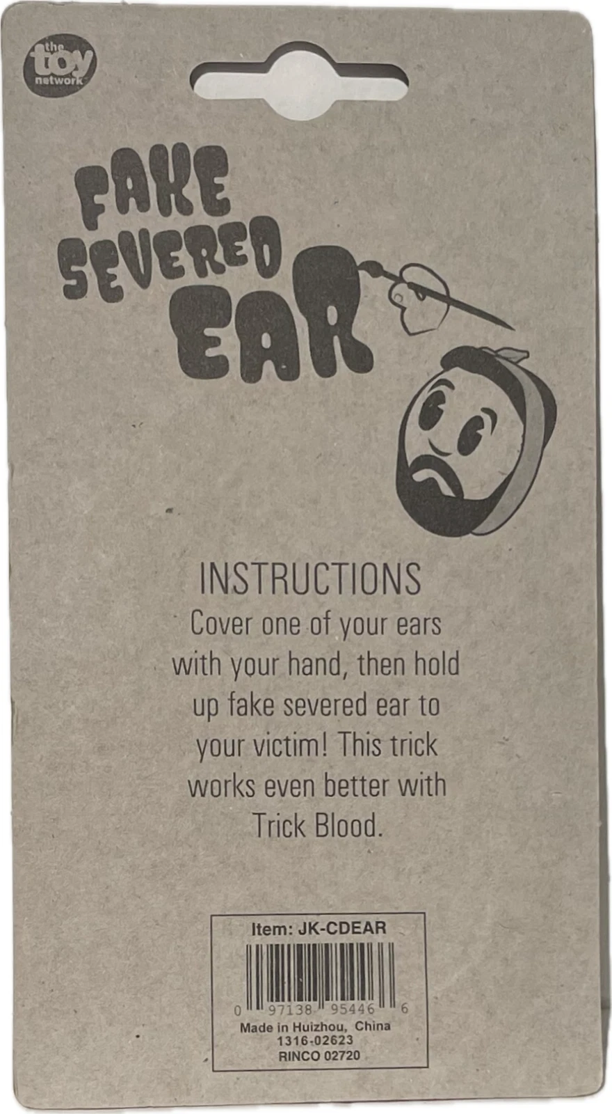 가짜 잘린 귀 피 묻은 고무 신체 부위 속임수 개그 장난 농담 좀비 의상 장난감-Freehip.co.kr