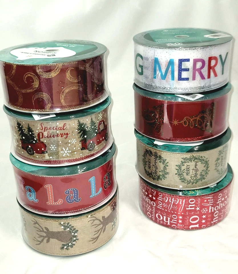 Cinta de borde con cable temática navideña premium Member's Mark 2,5" de ancho x rollo de 50 yardas Foto 2 de 2