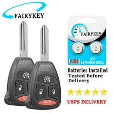 2 Replacement for 2007-2015 Jeep Wrangler Key Entry Fob Keyless Remote Start