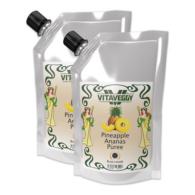 VITAVEGGY Ananaspüree 2x1kg von Food-United für Ananas-Saft-Smoothie-Brei-Mus