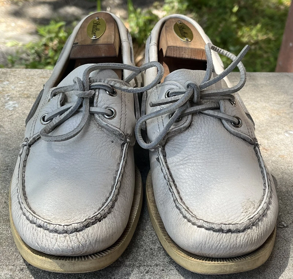 Sperry Top Sider Dillards Boat Shoes Men's 9M Loafers Off White Ivory