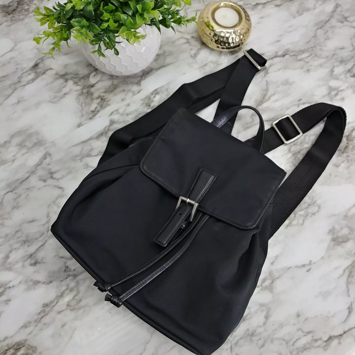 Coach nylon 2025 backpack black
