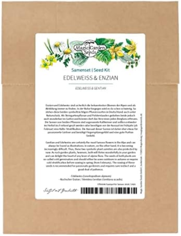 Stella alpina & genziana - Set di semi con due famosi fiori alpini