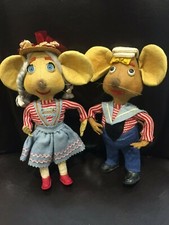Muñeca de juguete de fieltro Lenci Topo Gigio & Rosie Rosy Maria Perego Mouse de colección usada en excelente estado Italia