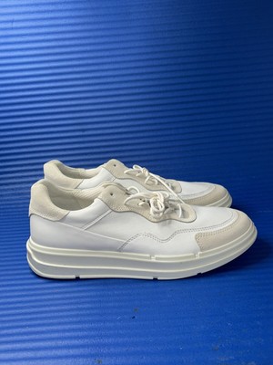 NEW ECCO Danish Design Sneakers Mens 7-7.5 Gray Leather Fluid Form Casual Shoes