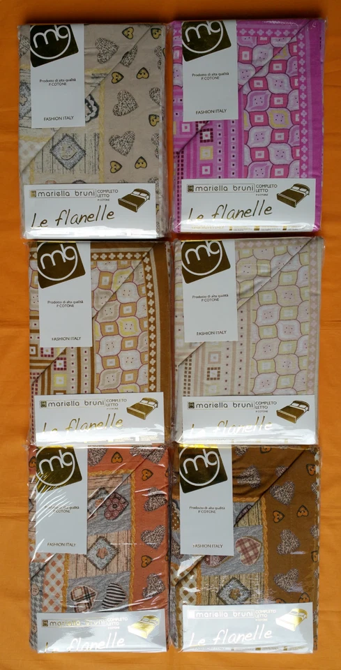 COMPLETO LENZUOLA IN FLANELLA LETTO SINGOLO/MATRIMONIALE CUORI/SHABBY GEOMETRICO