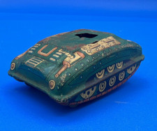 Tank Japan Suzuki Tin Litho Friction Engine Toy 2 1/2  Parts / Repair - READ