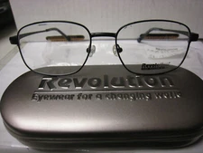 Revolution Eyeglass Frame NO  sun shade  RMM 207  MBLK  56-17-140 w/GENERIC case