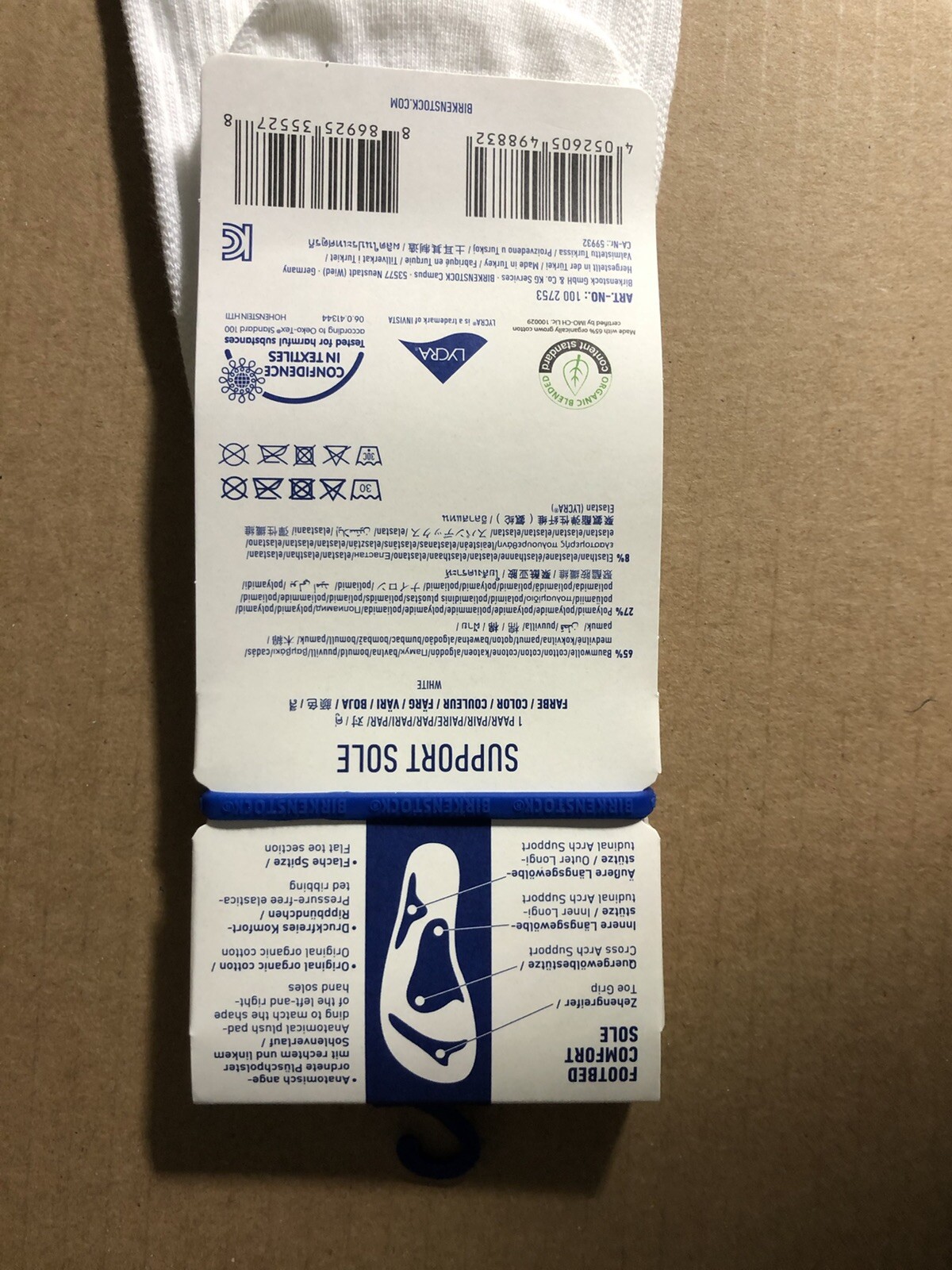 SAOLA Calze Birkenstock plantare suola comoda bianche taglia US M9 M11