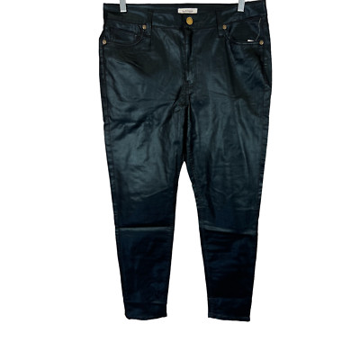 Haute Hippie Women's Pull-on Tribe Coated Denim Skinny Jeans Pant Black Size 32W