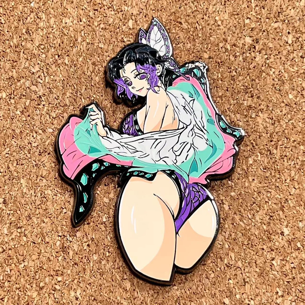 Anime Demon Slayer Kochou Shinobu 3.2 Enamel Pin Metal Badge Collectible  Gift | eBay
