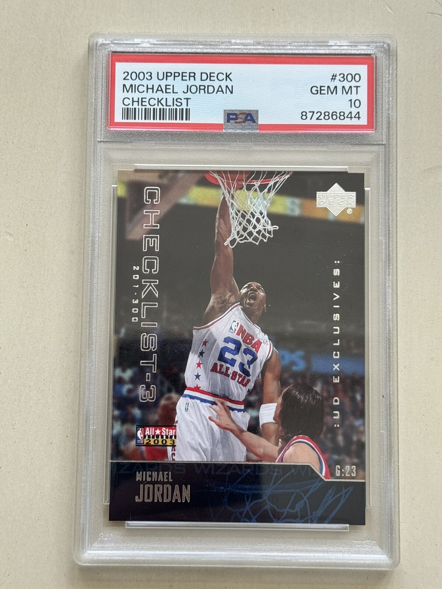 2003 ud マイケルジョーダン PSA10 2003 Upper Deck Michael Jordan #300 Checklist UD Basketball