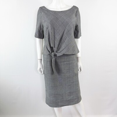 Jasper Conran Houndstooth Knee Length Shift Dress Business Casual Womens 16