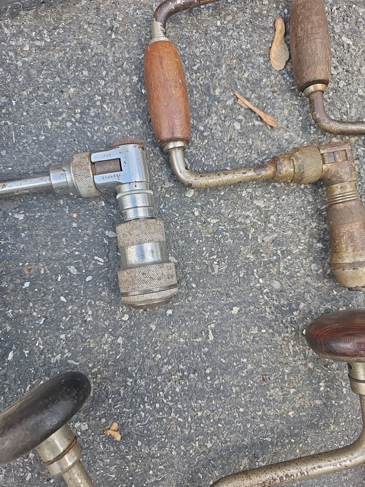 K502 Lot of 10 Antique Hand Brace Drills Stanley Etc eBay