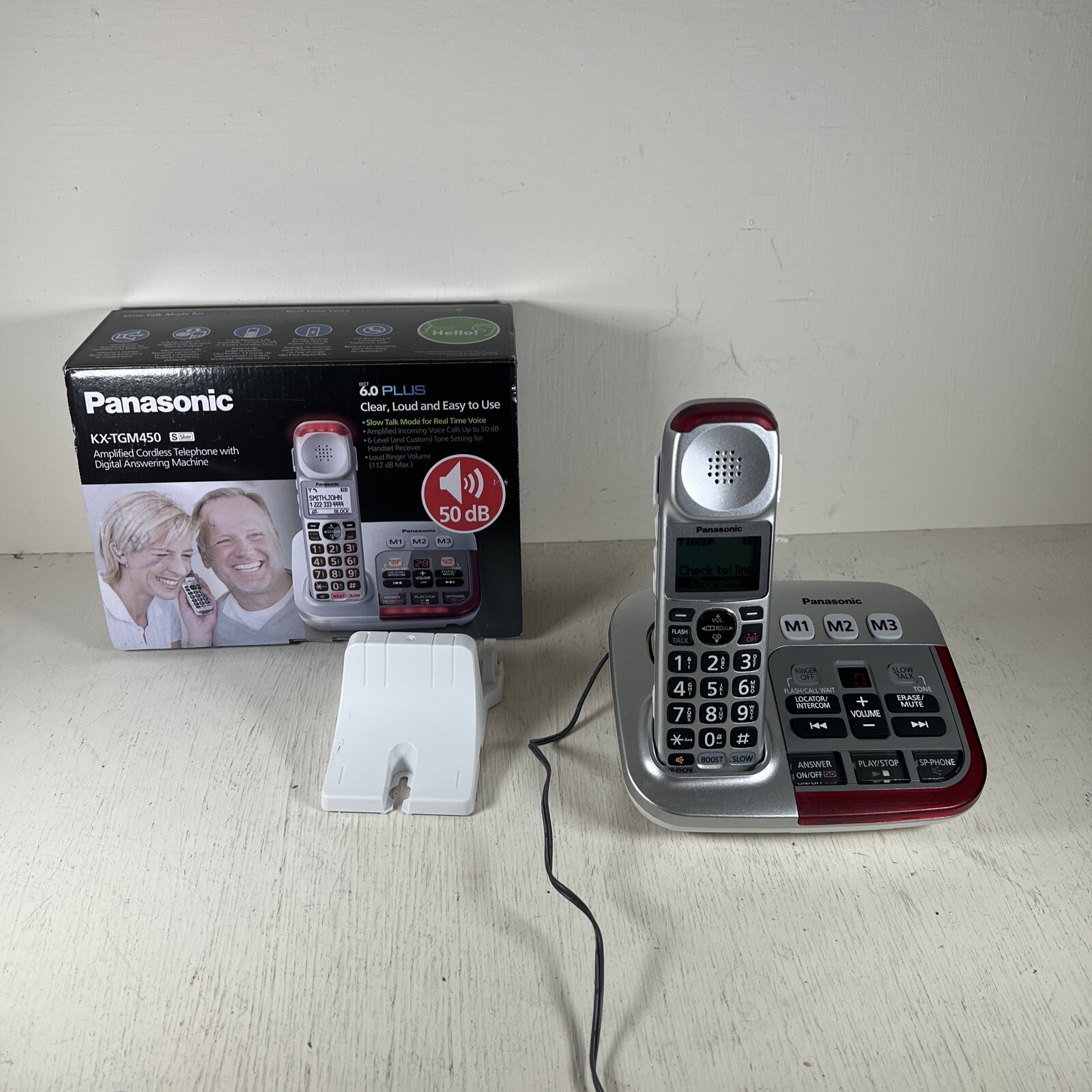 Panasonic KXTGM450S Cordless Telephone with Answering Machine 885170263093 eBay