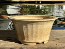 Japanese Round Bonsai Pot KOYO with 3 Stamps 7.5"