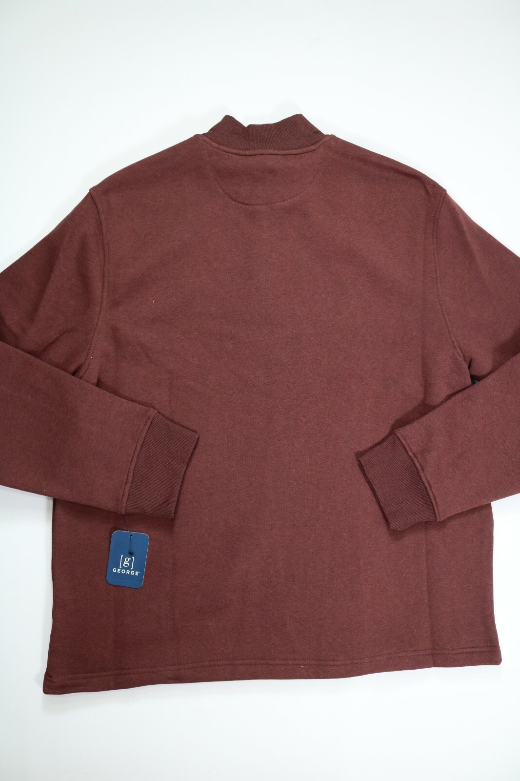Men’s George Burgundy Long Sleeve 1/4 Zip Pullover XL NEW! NWT image 2