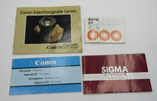 VTG Camera Lens Manuals Lot of 4 Cannon Vivitar Sigma