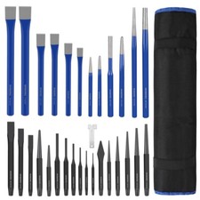 WORKPRO 30PIECE Heavy Duty Punch Chisel Taper/Center/Pin Punch Cape/Cold/ Chisel