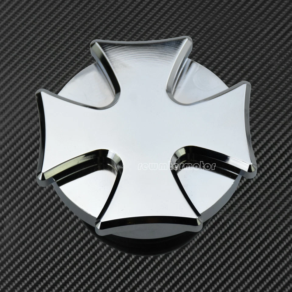 Chrome Cross Gas Cap Fuel Tank Right-hand Thread Fit For Harley Dyna Sportster - Imagem 4 de 4