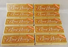 10 Packs Pure Hemp Unbleached Single Wide Gummed Rolling Papers 50 Per