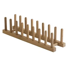  Bamboo Plate & Lid Rack Organizer Store And Display Dishes Lipper 887