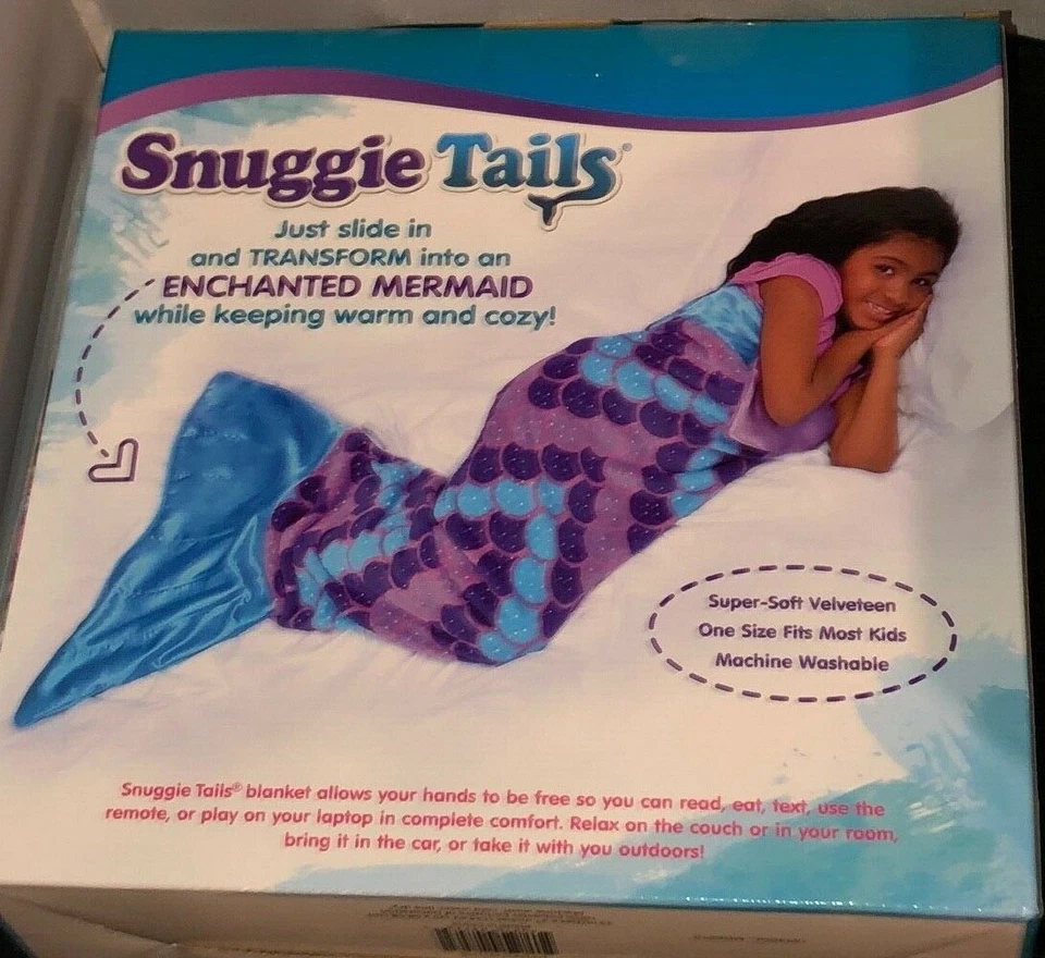 AS SEEN ON TV KIDS SNUGGIE TAILS SUPER SOFT BLANKET PURPLE MERMAID BRAND NEW - Image 3 of 3