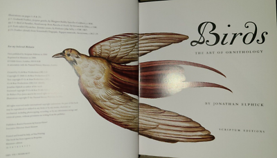 HC book, Birds, the Art of Ornithology by Jonathan Elphick, 2008