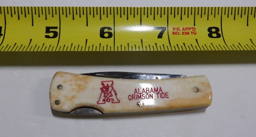 Alabama Crimson Tide Frost Buck Horn Smooth Bone Lockback 2 5/8" - Picture 14 of 14