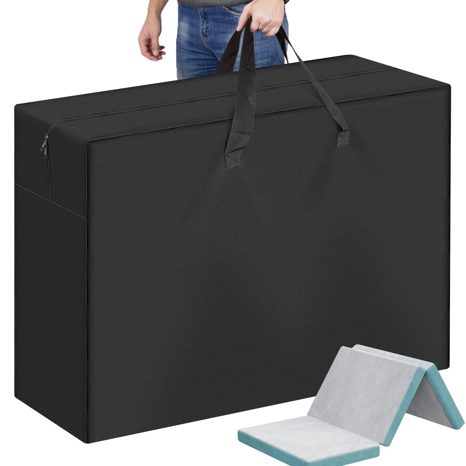 Foldable Mattress Storage Bag, 39.7" X27.5" X13" Portable Waterproof Carry Ca...