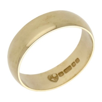 Gebrauchter Ehering Ring 9 kt Gelbgold 6 mm Größe: P1/2 9 kt Gold Unisex