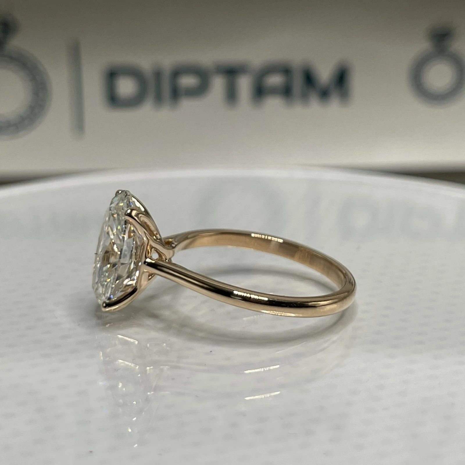 3.00 Ct F VS1 Oval Lab Grown Diamond Ring IGI Certified 14k Rose Gold image-4
