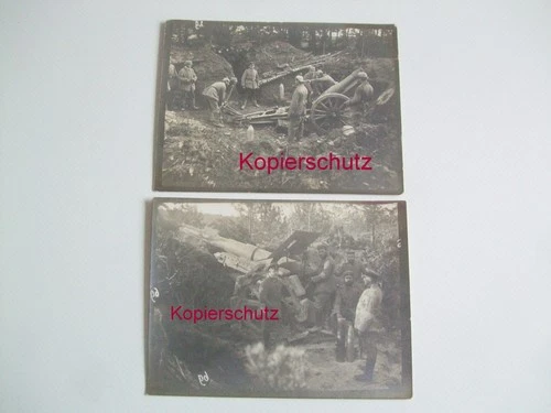 2 Original Photos of WW1 German Gun Positions