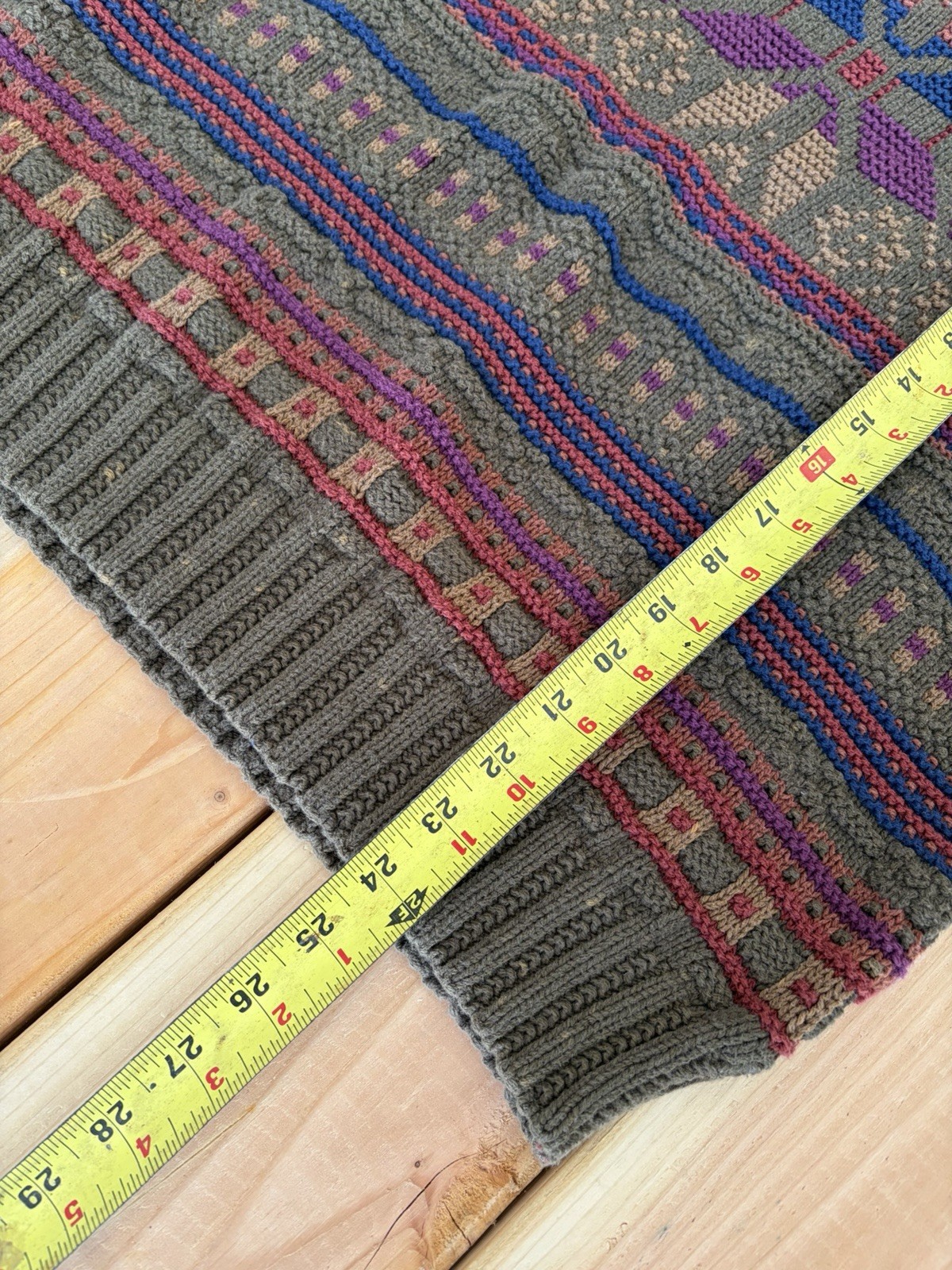 Vintage CHAPS Ralph Lauren Patterned Cable Knit S… - image 4