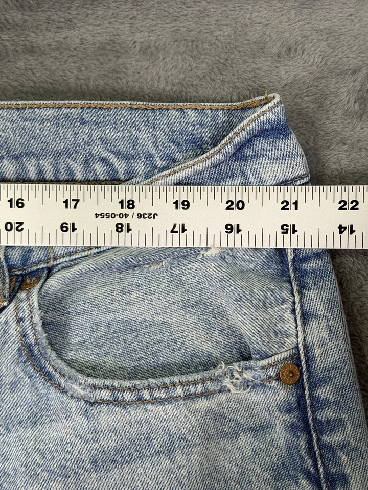 American Eagle Jeans Womens 20 Blue Distressed Hi-Rise Stovepipe Baggy Wide Leg - Image 3 of 4