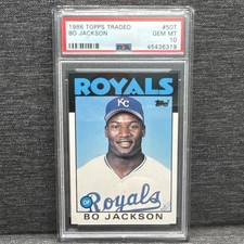 1986 Topps Traded Bo Jackson Rookie #50T Kansas City Royals PSA 10 Baseball Card