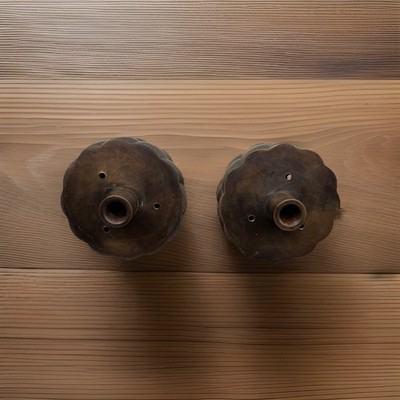 2PK Solid Brass Decorative Post Joints For Woodworking. Wide Thread Screw Joint