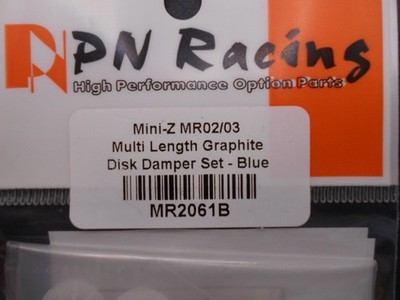 PN Racing Part No MR2061B Scheibendämpfer Set blau Mini Z Atomic GL Racing